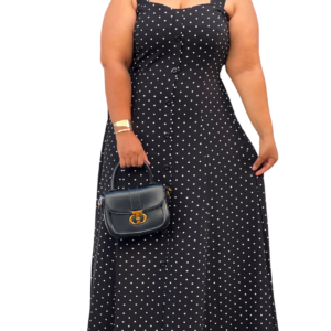 Vestido Plus Size Longo Poá