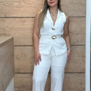 Conjunto Alfaiataria Feminino Completo - Max Colete+Calça Pantalona