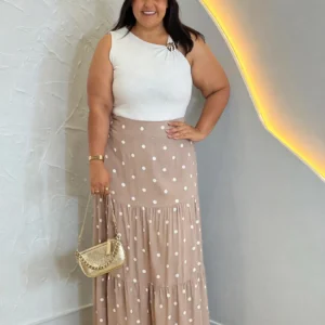 Saia Longa 3 Marias Poá Plus Size