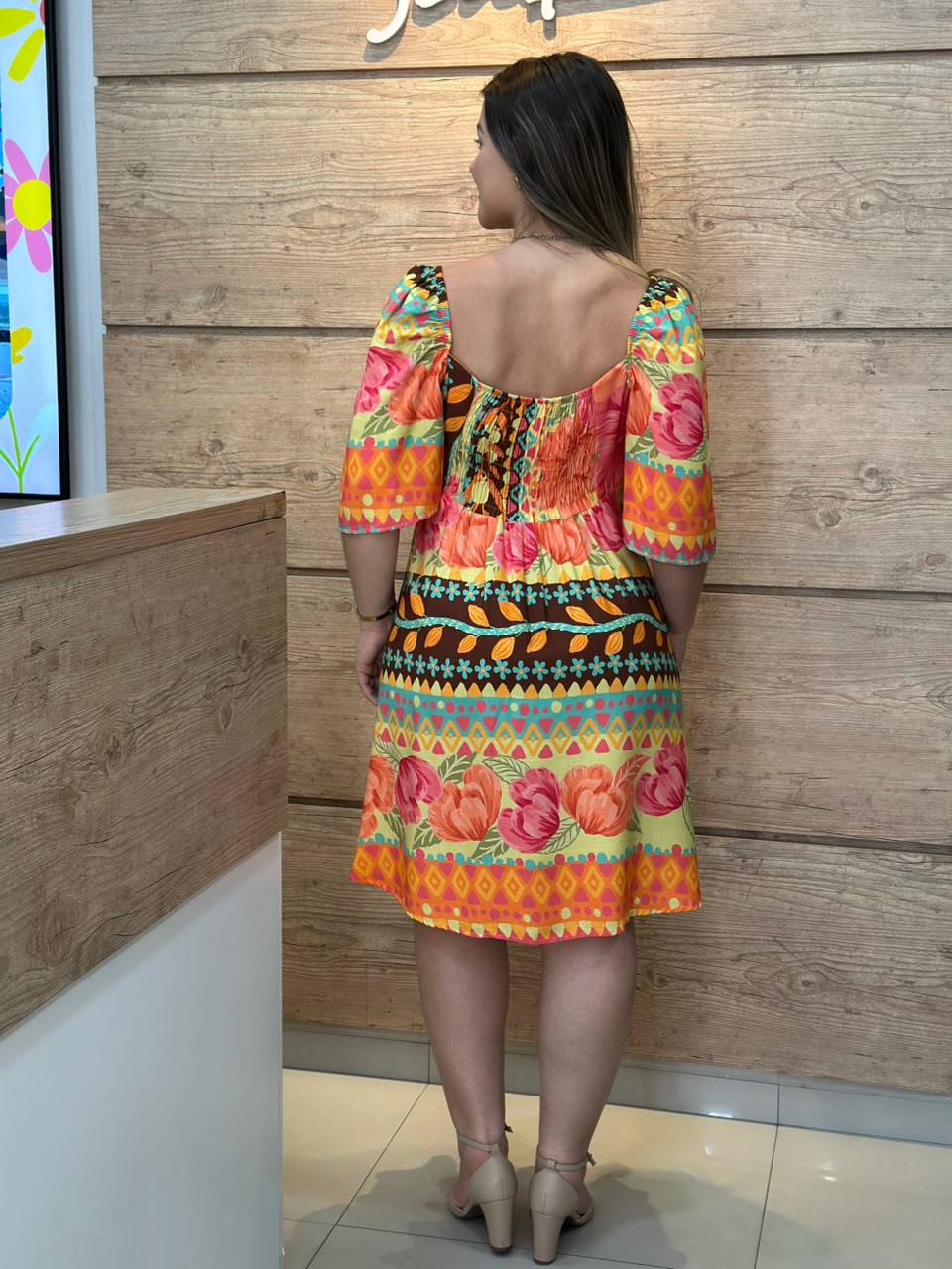 Vestido Evasê Midi Floral Tropical - Imagem 2