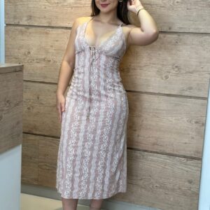 Vestido Midi Boho Rosé