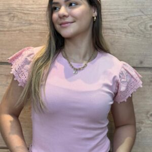 Blusa Com Manga Renda Guipir