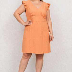 Vestido Midi Salmão Plus Size