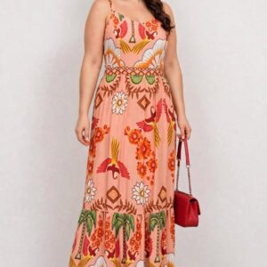Vestido Longo Boho Chic Estampa Pássaros