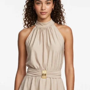 Blusa Frente Única Peplum Fivela Dourada