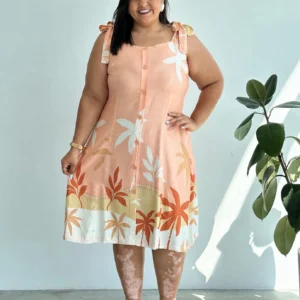 Vestido Coqueiral Pêssego Plus Size