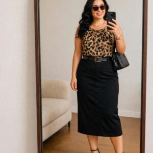 Saia midi Plus Size